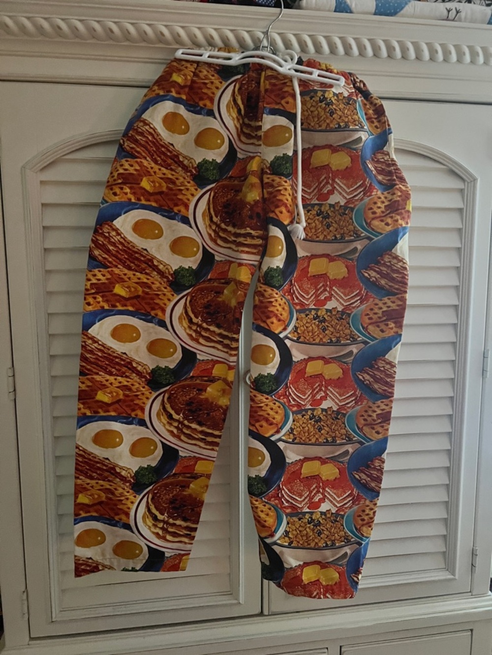 Flan Breakfast Print canvas Pants - Yellow & Multicolor